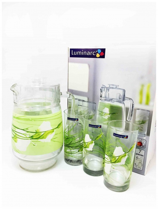 Набор (графин, 6 стаканов) Luminarc SOFIANE GREEN 7 предметов на 6 персон