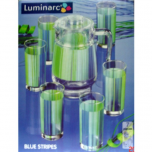 Набор (графин, 6 стаканов) Luminarc STRIPES BLUE 7 предметов на 6 персон купить в Минске