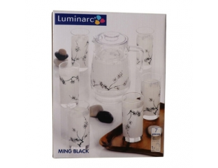 Набор (графин, 6 стаканов) Luminarc CARINE MING BLACK 7 предметов на 6 персон купить в Минске