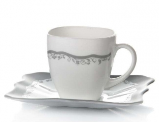 Чайный сервиз AUTHENTIC SILVER WHITE 220 мл. 12 предметов на 6 персон купить в Минске