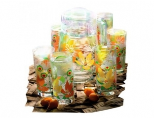 Набор (графин, 6 стаканов) Luminarc POP FLOWERS ORANGE 7 предметов на 6 персон купить в Минске
