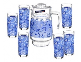 Набор (графин, 6 стаканов) Luminarc PLENITUDE BLUE 7 предметов на 6 персон