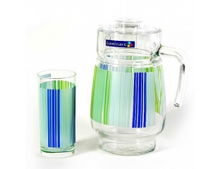 Набор (графин, 6 стаканов) Luminarc STRIPES BLUE 7 предметов на 6 персон купить в Минске
